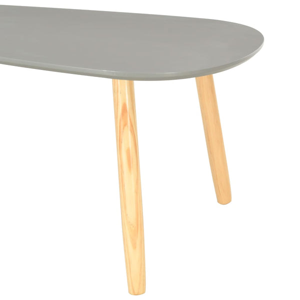 2 Pcs Grey Solid Pinewood Coffee Tables
