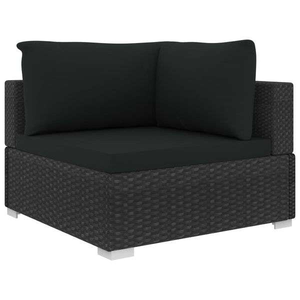 Vidaxl 5 Piece Garden Lounge Set With Cushions Poly Rattan Black Loungers