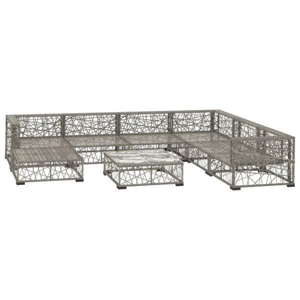 8 Piece Garden Lounge Set With Cushions Poly Rattan Grey Patio Furniture Sets
