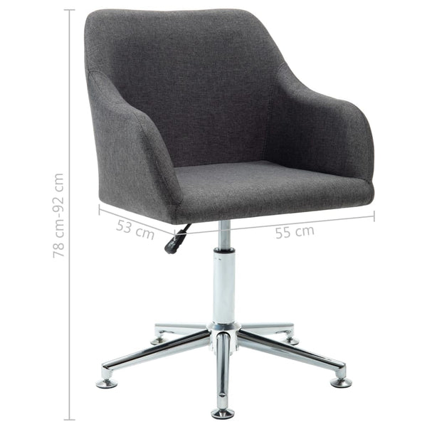 Swivel Office Chair Dark Grey Fabric Office Chairs