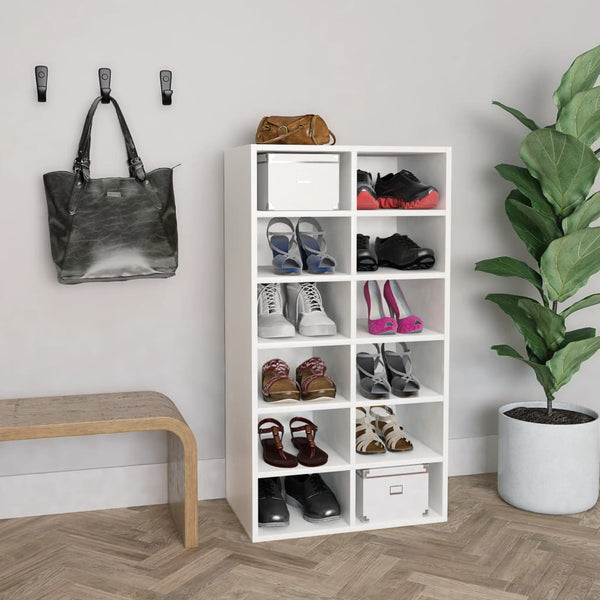 Shoe Rack White 54X34x100.5 Cm Engineered Wood Shoe Racks