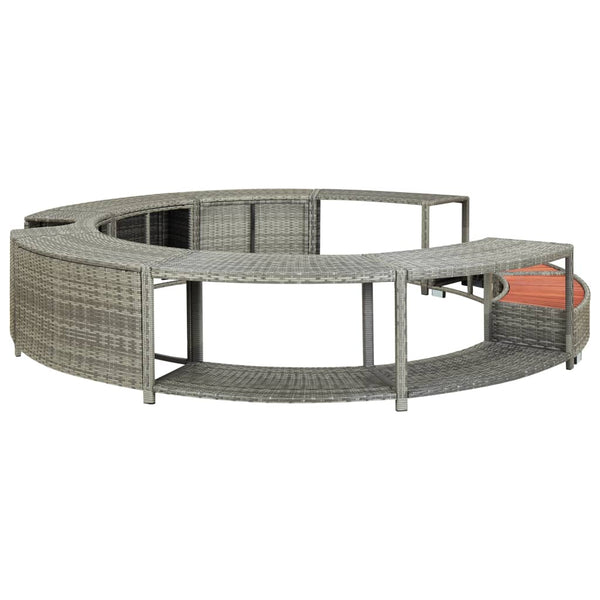 Hot Tub Surround Grey Poly Rattan Hot Tubs