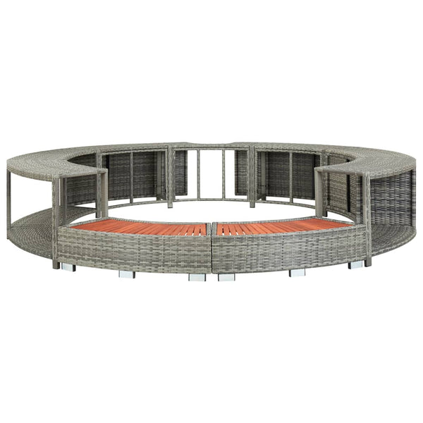 Hot Tub Surround Grey Poly Rattan Hot Tubs