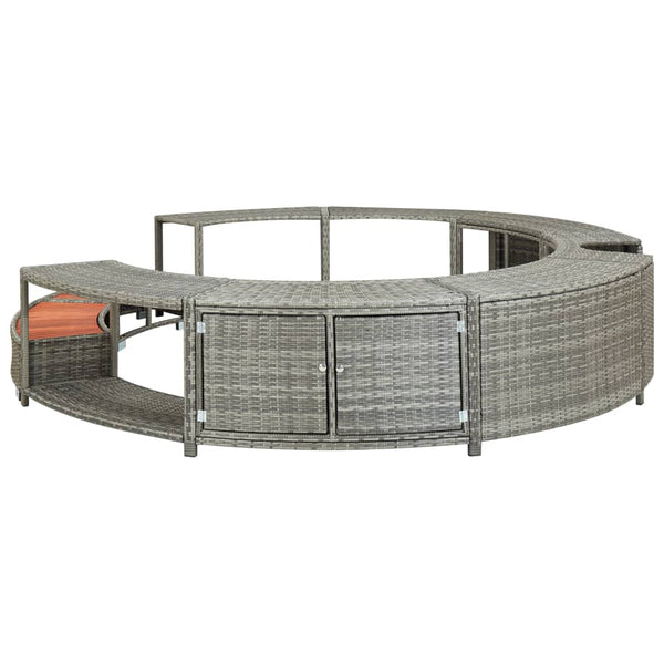Hot Tub Surround Grey Poly Rattan Hot Tubs