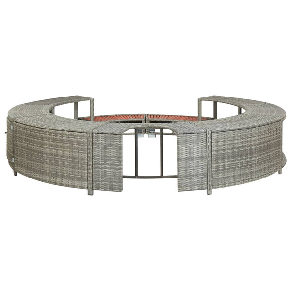 Hot Tub Surround Grey Poly Rattan Hot Tubs