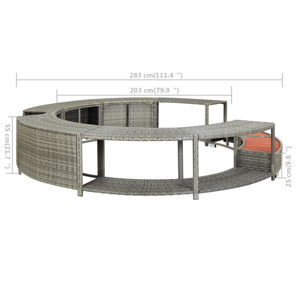 Hot Tub Surround Grey Poly Rattan Hot Tubs