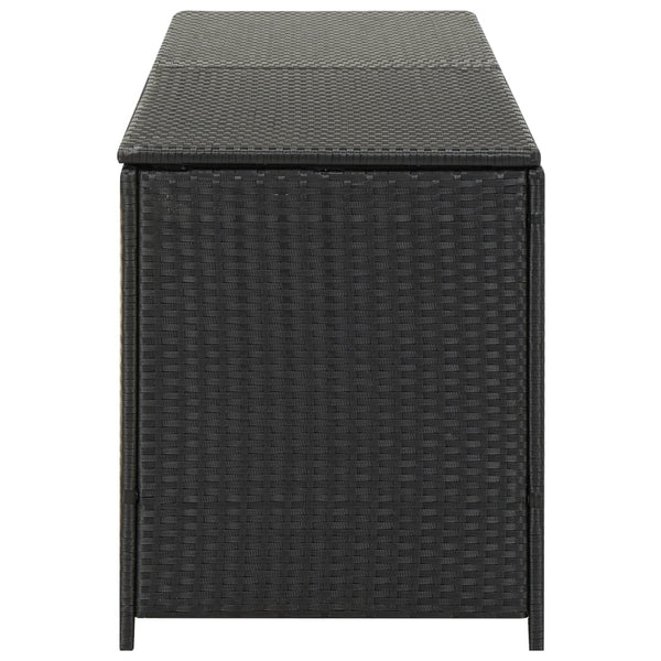 Garden Storage Box Poly Rattan 200X50x60 Cm Black Storage Deck Boxes