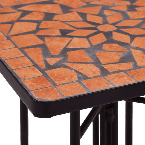 Mosaic Side Table Terracotta Ceramic
