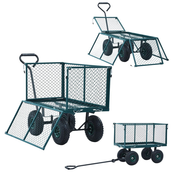 Vidaxl Garden Hand Trolley Green 350 Kg Wheelbarrows Carts Wagons