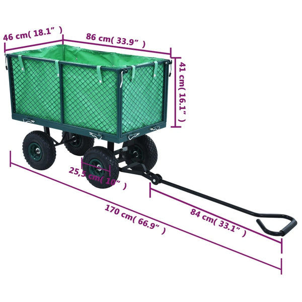 Vidaxl Garden Hand Trolley Green 350 Kg Wheelbarrows Carts Wagons