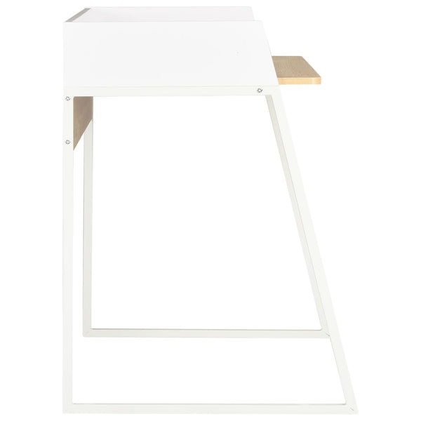 Vidaxl Desk White And Oak 90X60x88cm Home Office Desks