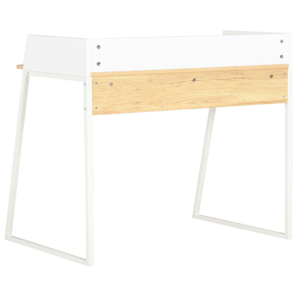 Vidaxl Desk White And Oak 90X60x88cm Home Office Desks