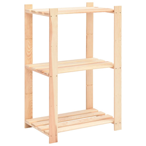 3 Tier Storage Rack 60X38x90 Cm Solid Wood Pine 150 Kg Wall Shelves