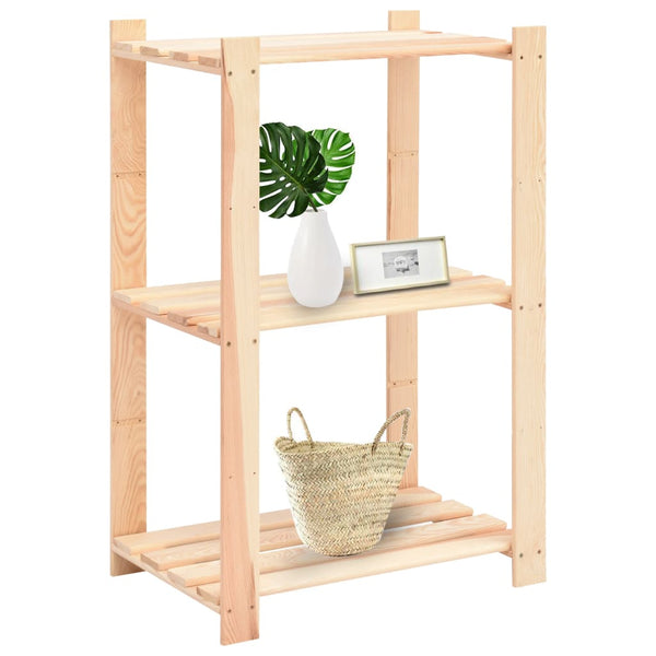 3 Tier Storage Rack 60X38x90 Cm Solid Wood Pine 150 Kg Wall Shelves
