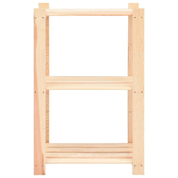 3 Tier Storage Rack 60X38x90 Cm Solid Wood Pine 150 Kg Wall Shelves