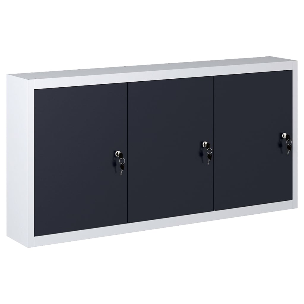 Tool Cabinets & Cupboards Wall Mounted Tool Cabinet Industrial Style Metal Grey And Black