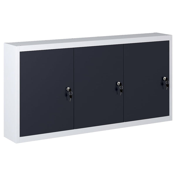 Tool Cabinets & Cupboards Wall Mounted Tool Cabinet Industrial Style Metal Grey And Black