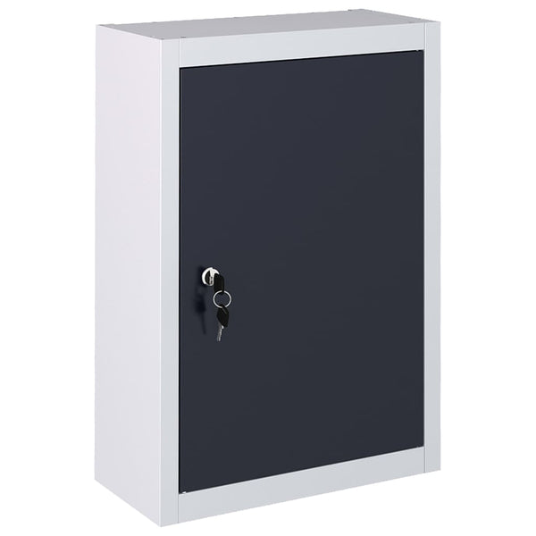 Vidaxl Wall Mounted Tool Cabinet Industrial Style Metal Grey And Black Tool Cabinets & Cupboards