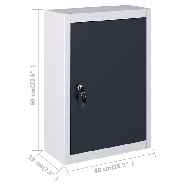 Vidaxl Wall Mounted Tool Cabinet Industrial Style Metal Grey And Black Tool Cabinets & Cupboards