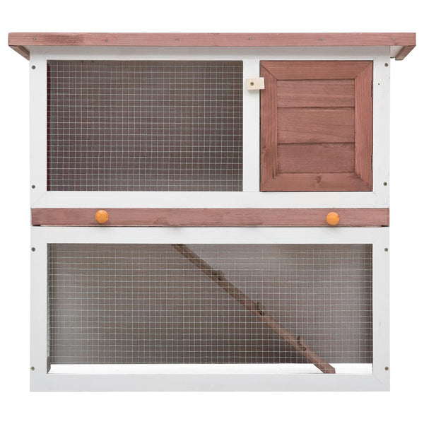 Vidaxl Outdoor Rabbit Hutch 1 Door Brown Wood Small Animal Cages & Hutches