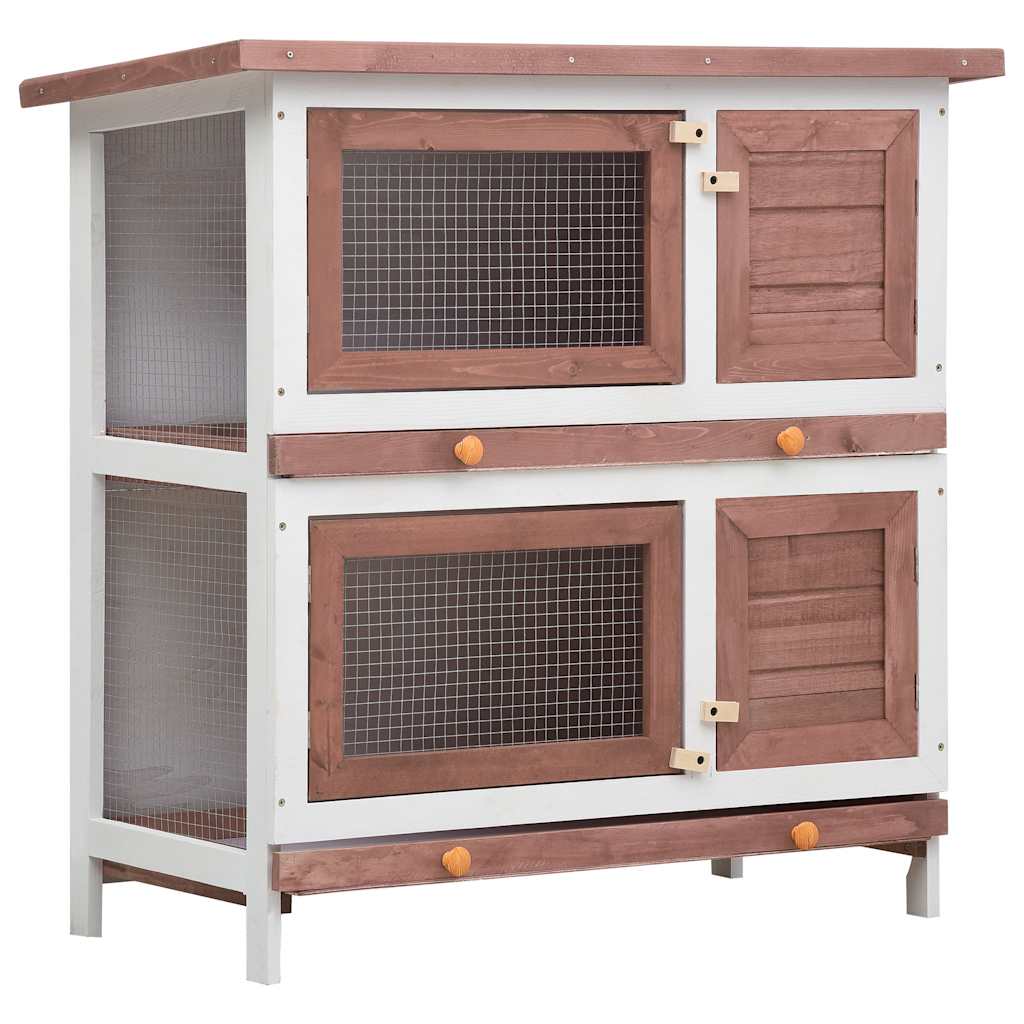 Rabbit Hutch With Wire Mesh And Waterproof Roof Small Animal Cage Small Animal Cages & Hutches