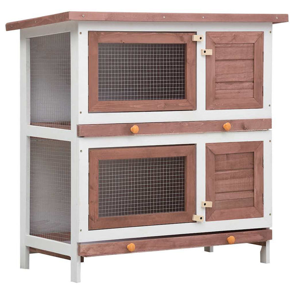 Rabbit Hutch With Wire Mesh And Waterproof Roof Small Animal Cage Small Animal Cages & Hutches
