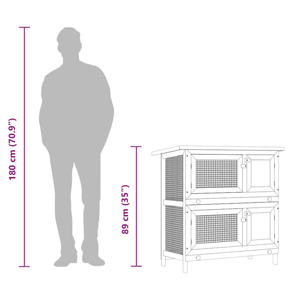 Rabbit Hutch With Wire Mesh And Waterproof Roof Small Animal Cage Small Animal Cages & Hutches