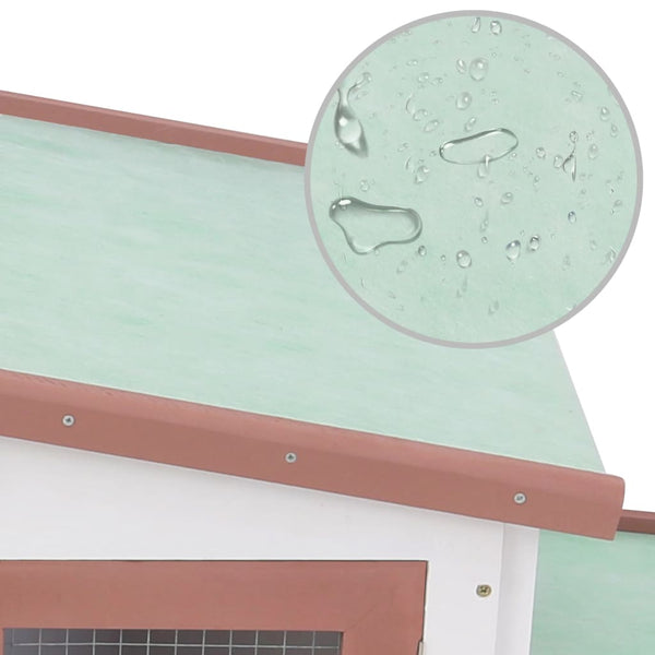 Outdoor Large Rabbit Hutch 204X45x85 Cm Wood Small Animal Cages & Hutches