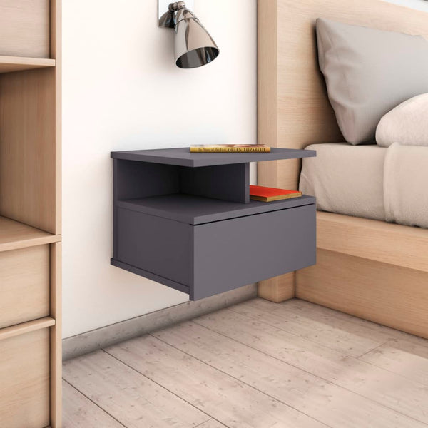 Floating Nightstands 2 Pcs Grey 40X31x27 Cm Engineered Wood Bedside Tables