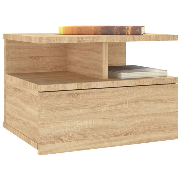 Vidaxl Floating Nightstands 2 Pcs Sonoma Oak 40X31x27 Cm Engineered Wood Bedside Tables