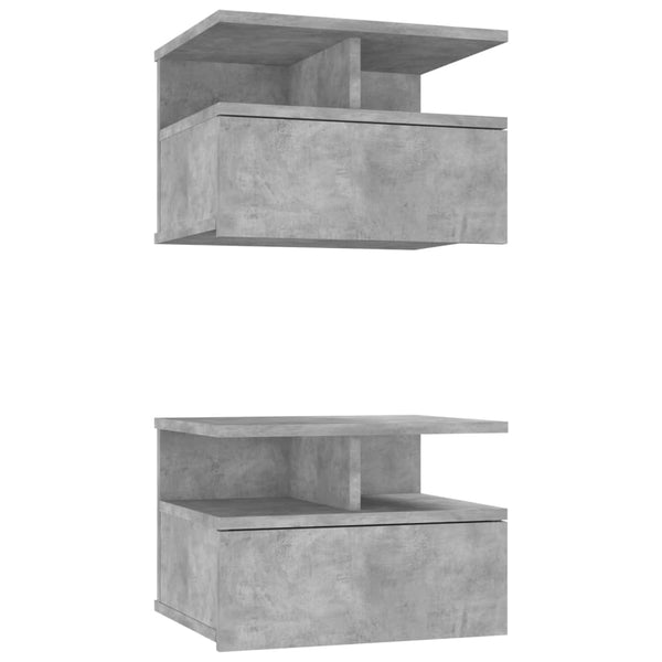 Floating Nightstands 2 Pcs Concrete Grey 40X31x27 Cm Engineered Wood Bedside Tables