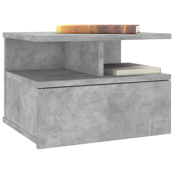 Floating Nightstands 2 Pcs Concrete Grey 40X31x27 Cm Engineered Wood Bedside Tables