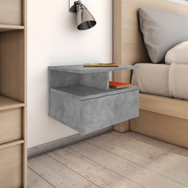 Floating Nightstands 2 Pcs Concrete Grey 40X31x27 Cm Engineered Wood Bedside Tables