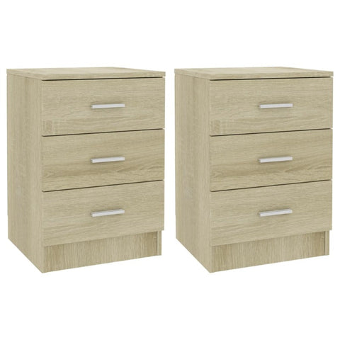 Bedside Cabinets 2 Pcs Sonoma Oak 38X35x56 Cm Engineered Wood