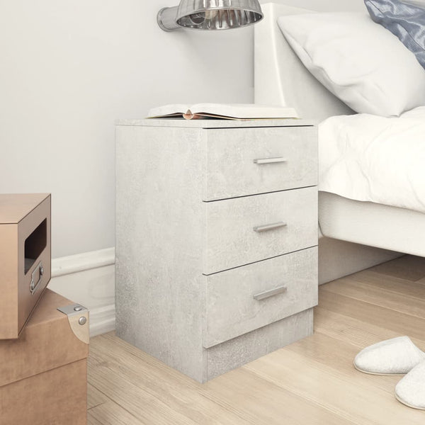 Bedside Cabinet Concrete Grey 38X35x56 Cm Engineered Wood Bedside Tables