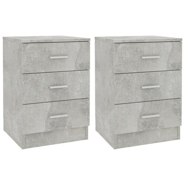 Bedside Cabinets 2 Pcs Concrete Grey 38X35x56 Cm Engineered Wood Bedside Tables