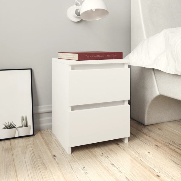 Bedside Cabinet White 30X30x40 Cm Engineered Wood Bedside Tables