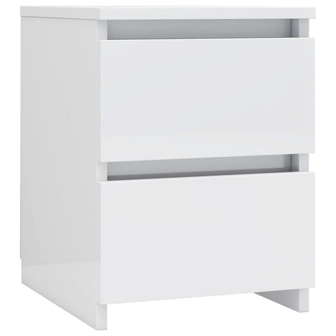 Bedside Cabinet High Gloss White 30X30x40 Cm Engineered Wood