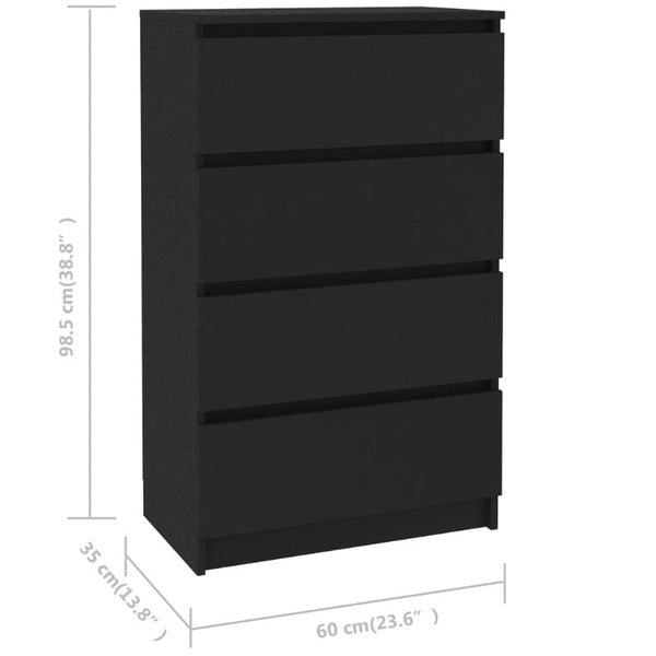 Sideboards & Buffets Sideboard Black 60X35x98.5 Cm Engineered Wood