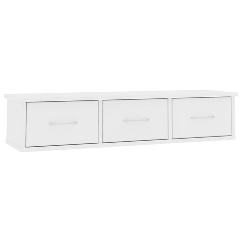 Wall Mounted Drawer Shelf White 88X26x18.5 Cm Engineered Wood Bookshelves