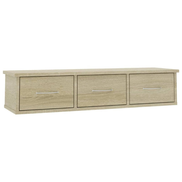 Bookshelves Wall Mounted Drawer Shelf Sonoma Oak 88X26x18.5 Cm Engineered Wood