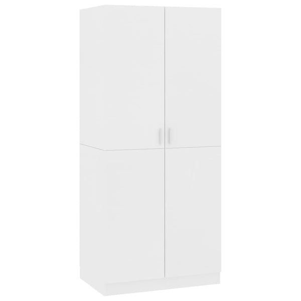 Wardrobe White 80X52x180 Cm Engineered Wood Wardrobes