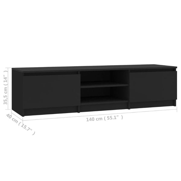 TV Stands & Entertainment Units Tv Cabinet Black 140X40x35.5 Cm Engineered Wood