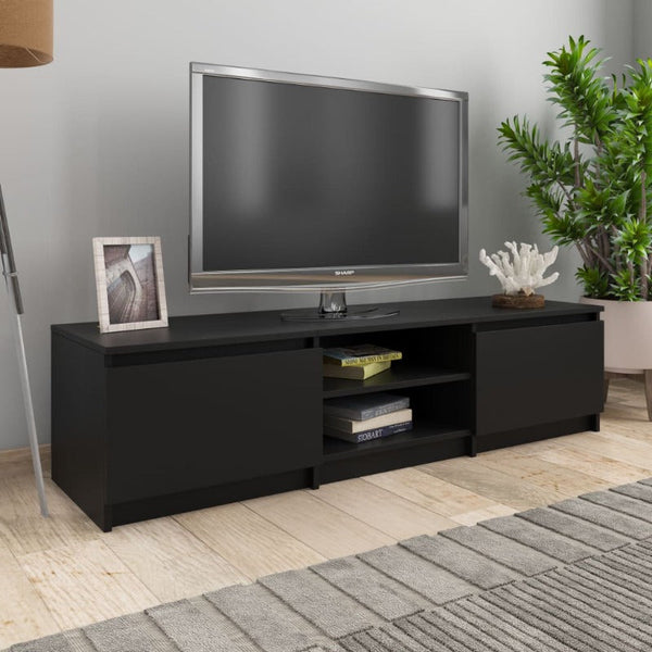 TV Stands & Entertainment Units Tv Cabinet Black 140X40x35.5 Cm Engineered Wood