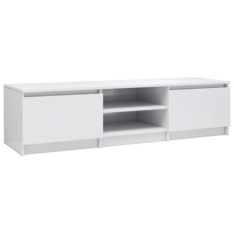 Tv Cabinet High Gloss White 140X40x35.5 Cm Engineered Wood Tv Stands & Entertainment Units