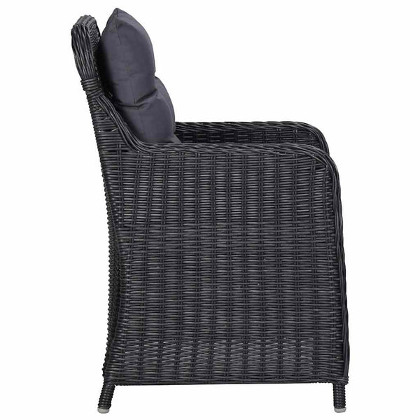 Vidaxl Garden Chairs 2 Pcs With Cushions Poly Rattan Black Patio Chairs