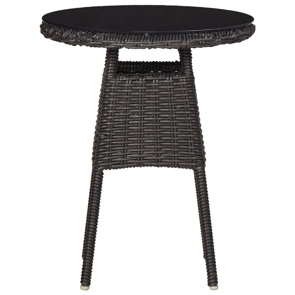 Garden Chairs 2 Pcs With Tea Table Poly Rattan Black