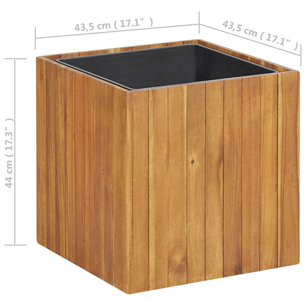 Garden Raised Bed Pot 43.5X43.5X44 Cm Solid Acacia Wood Raised Garden Beds