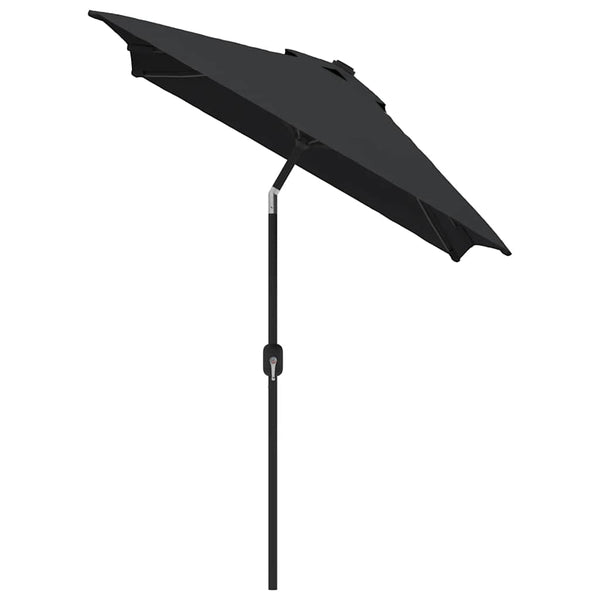 Garden Parasol With Metal Pole 300X200 Cm Black Patio Umbrellas