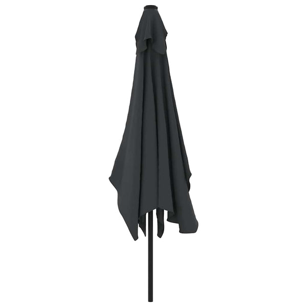 Garden Parasol With Metal Pole 300X200 Cm Black Patio Umbrellas